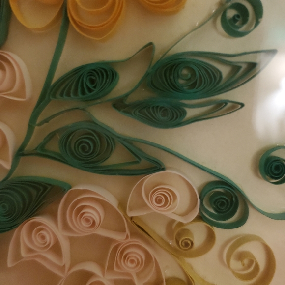 Vintage Handmade Paper Flowers 70s Retro Wall Art - Picture 5 of 14